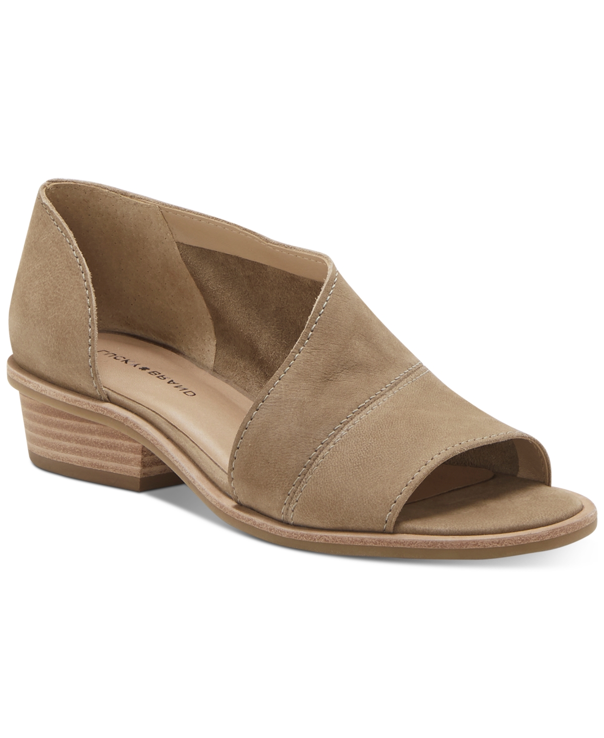 asymmetrical open toe flat