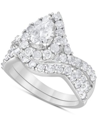 Macy's - Diamond Pear Bridal Set (2 ct. t.w.) in 14k White Gold