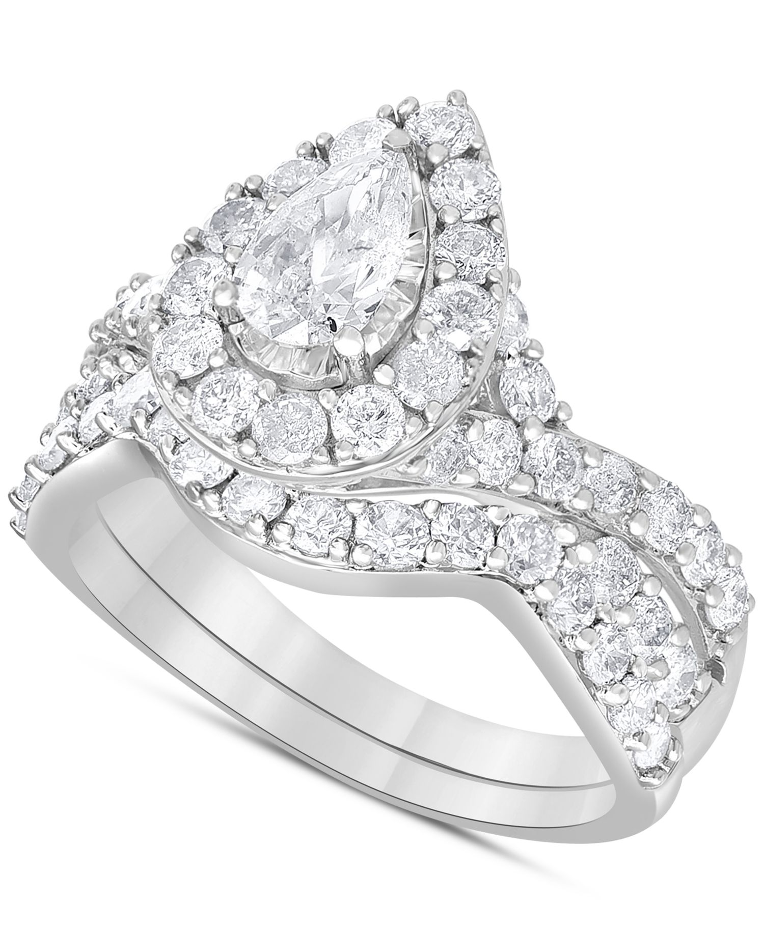 Diamond Pear Bridal Set (2 ct. t.w.) in 14k White Gold