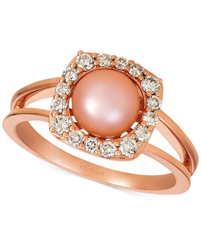 Le Vian Strawberry Pearl 7 1 2mm Nude Diamond 1 3 ct. t.w