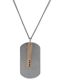 Men's Two-Tone 26" Dog Tag Pendant Necklace