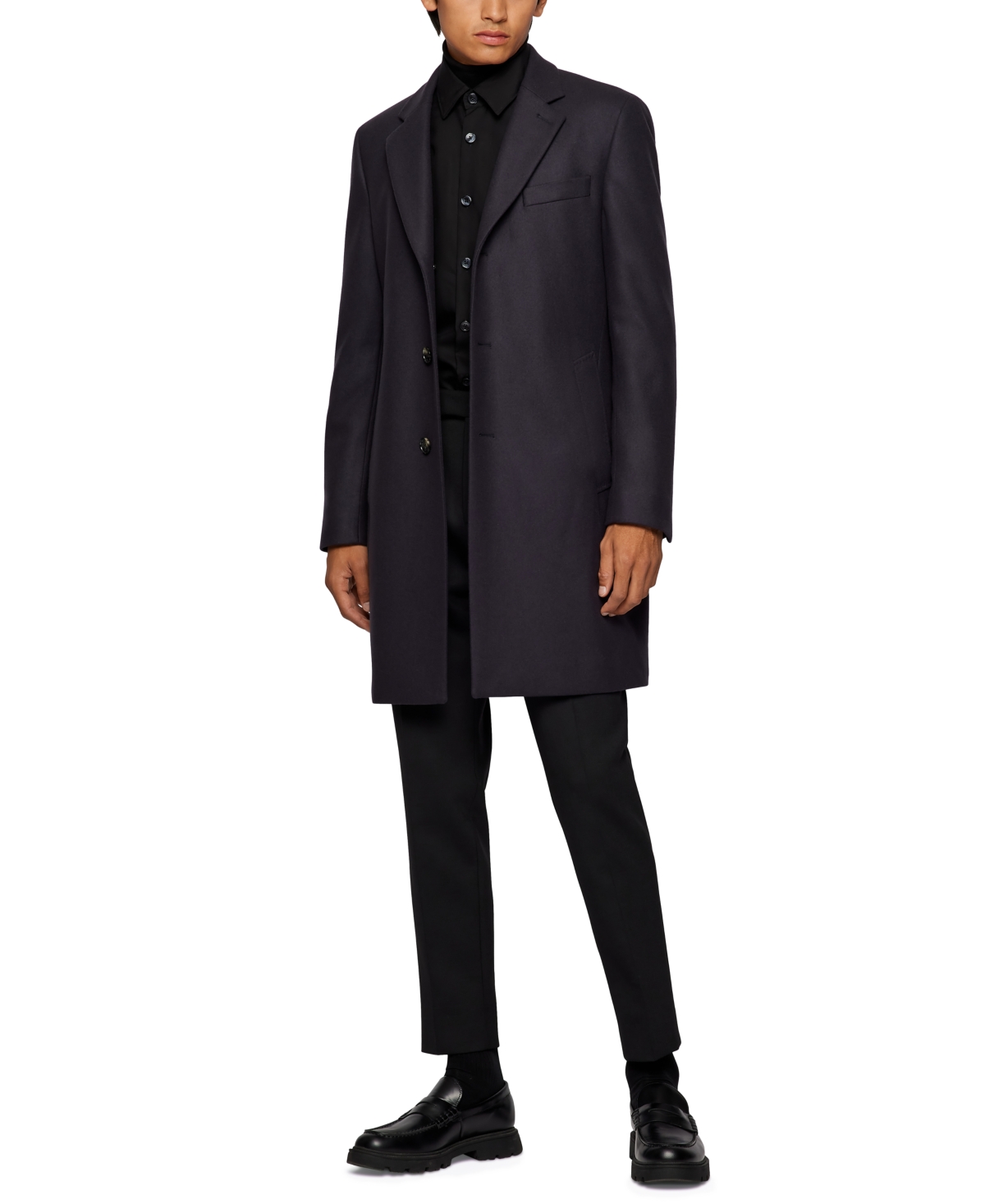 Shop Hugo Boss Boss By  Men's Slim-fit Formal Wool Coat