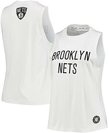 Women's White Brooklyn Nets Mia Vintage-Inspired Tank Top