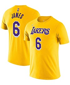 Men's LeBron James Gold Los Angeles Lakers Diamond Icon Name Number T-shirt