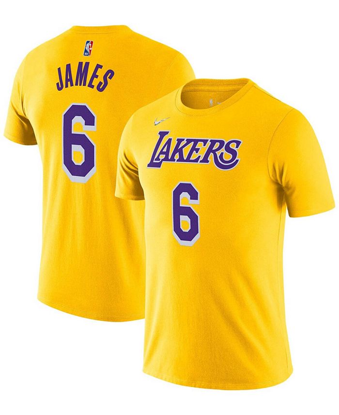 Nike Men's LeBron James Gold Los Angeles Lakers Diamond Icon Name ...