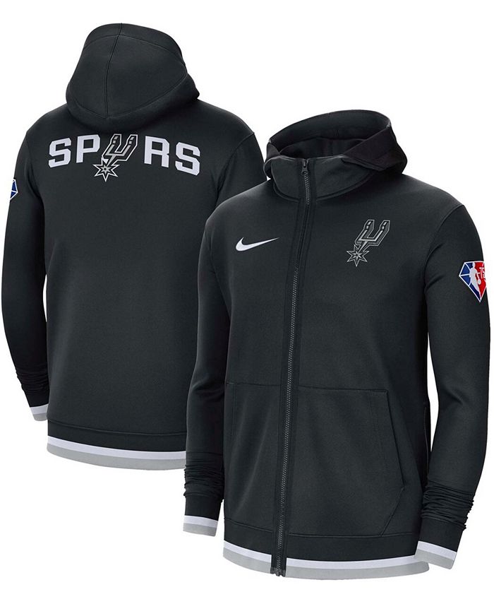 Men's Nike Black San Antonio Spurs 75th Anniversary Performance Showtime  Full-Zip Hoodie Jacket