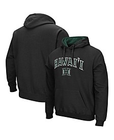 Men's Black Hawaii Warriors Arch and Logo Pullover Hoodie
