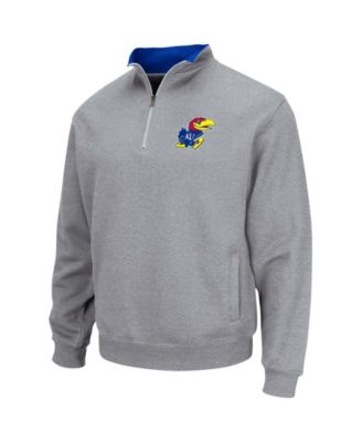 Men's Heathered Gray Kansas Jayhawks Tortugas Team Logo Quarter-Zip Jacket