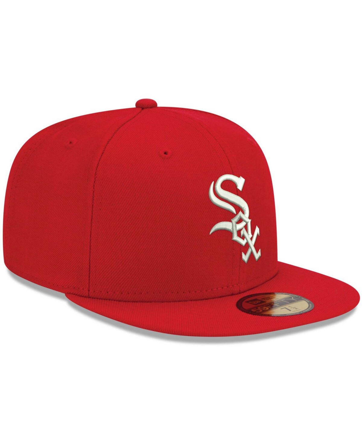 Men'sChicago White Sox Logo White 59FIFTY Fitted Hat - Red