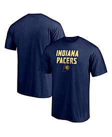 Men's Big and Tall Navy Indiana Pacers Game Day Stack T-shirt