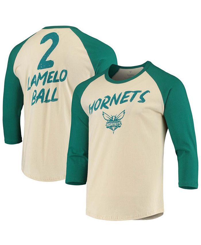 compañera de clases cueva Matemáticas Fanatics Men's LaMelo Ball Cream Charlotte Hornets NBA 3/4 Sleeve Raglan  T-shirt - Macy's