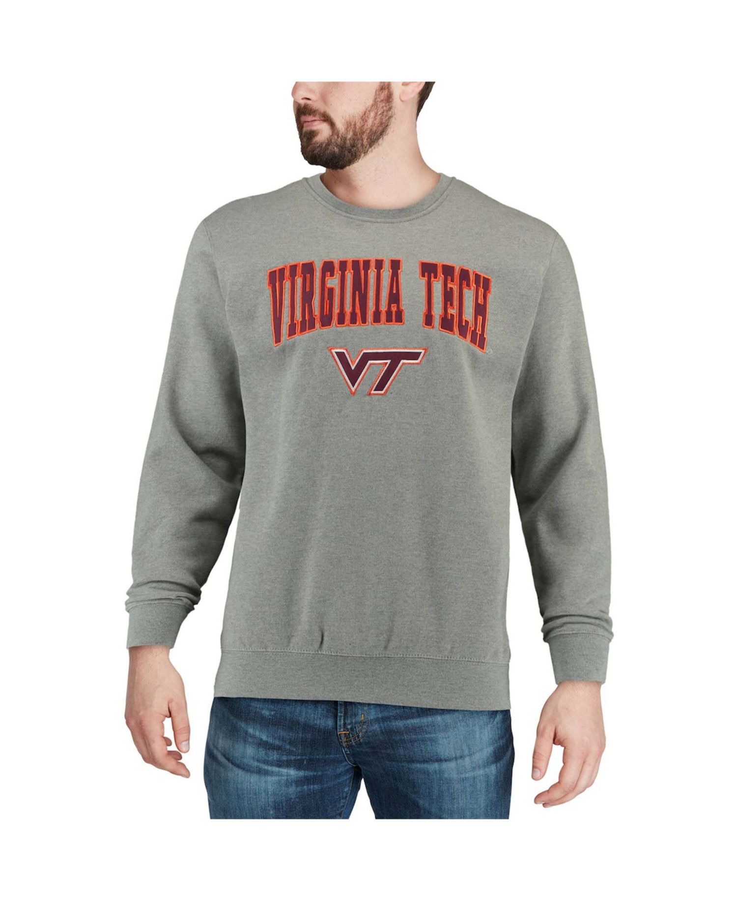 Men's Virginia Tech Hokies Arch and Logo Crew Neck Sweatshirt