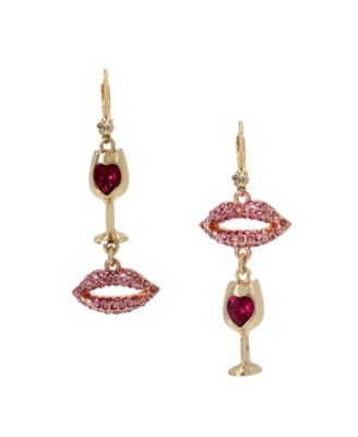 betsey johnson wine earrings