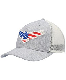 Men's Heathered Gray USA Animal Collection Eagle Trucker Snapback Hat