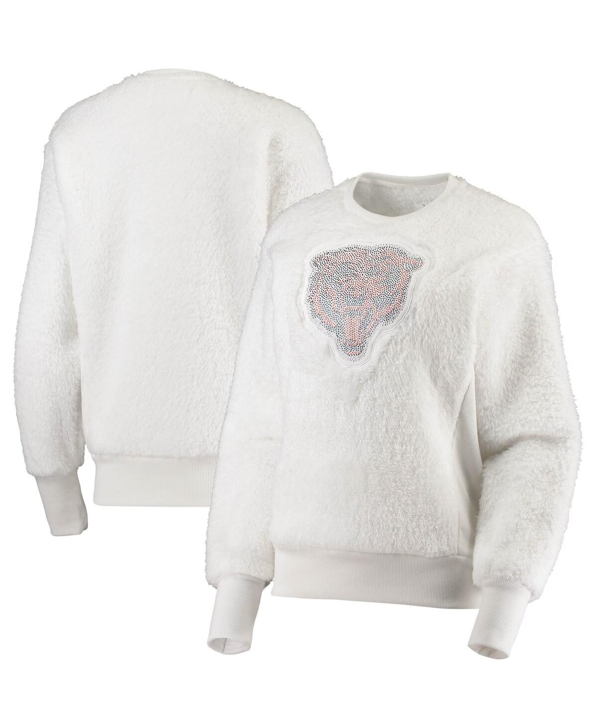 Women's White Chicago Bears Milestone Tracker Pullover Sweatshirt - White