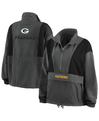 ウォームアップウェア Packers Reversible half-zip jacket WEAR by Erin Andrews Women's Charcoal Green Bay Packers