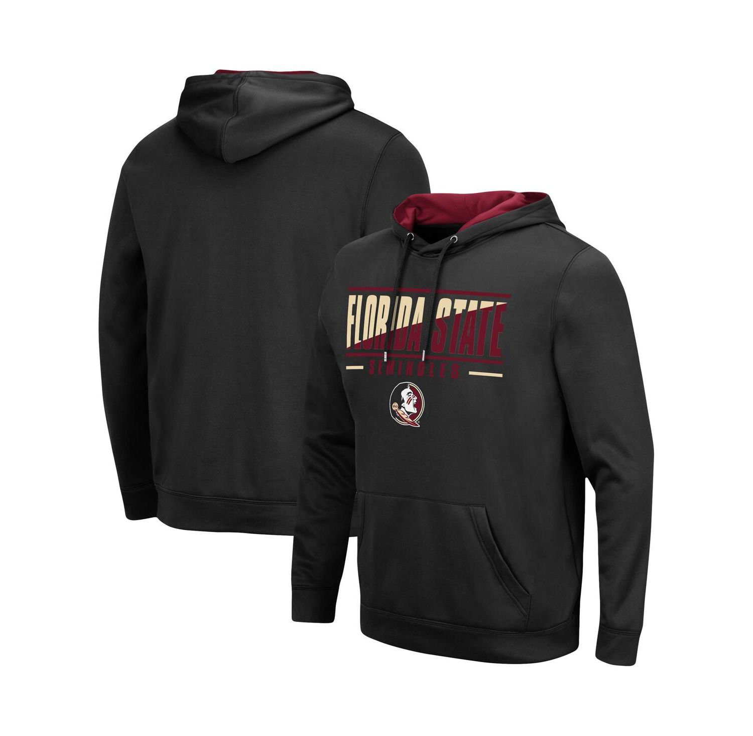 Men's Black Florida State Seminoles Slash Stack 2.0 Pullover Hoodie
