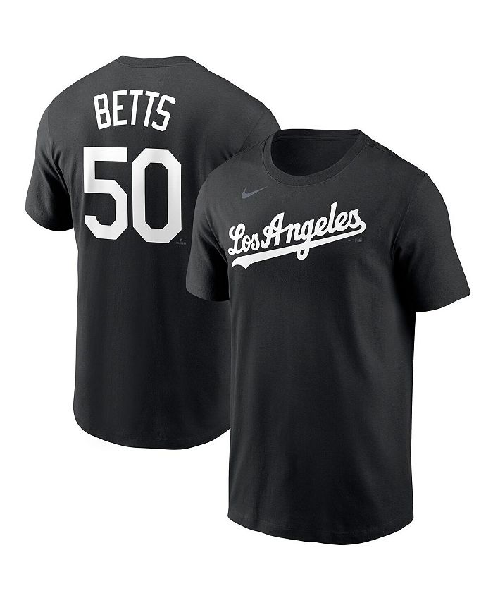 Men's Nike Mookie Betts Black Los Angeles Dodgers Black & White Name &  Number T-Shirt