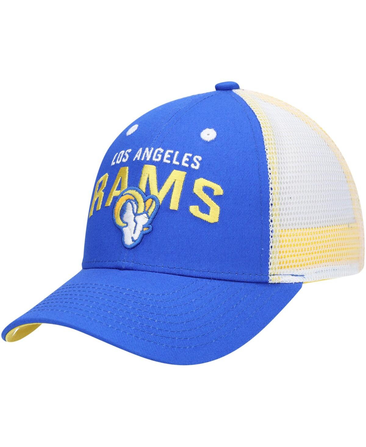 Outerstuff Boys Royal And White Los Angeles Rams Core Lockup Snapback Hat In Royal,white