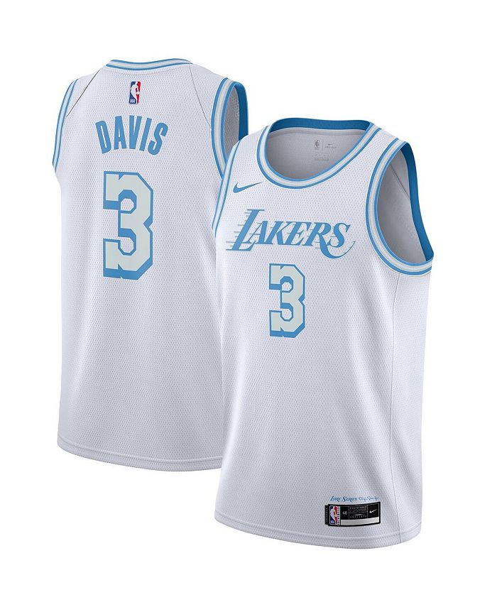 Nike Big Boys Anthony Davis White Los Angeles Lakers 2020 and 21 ...