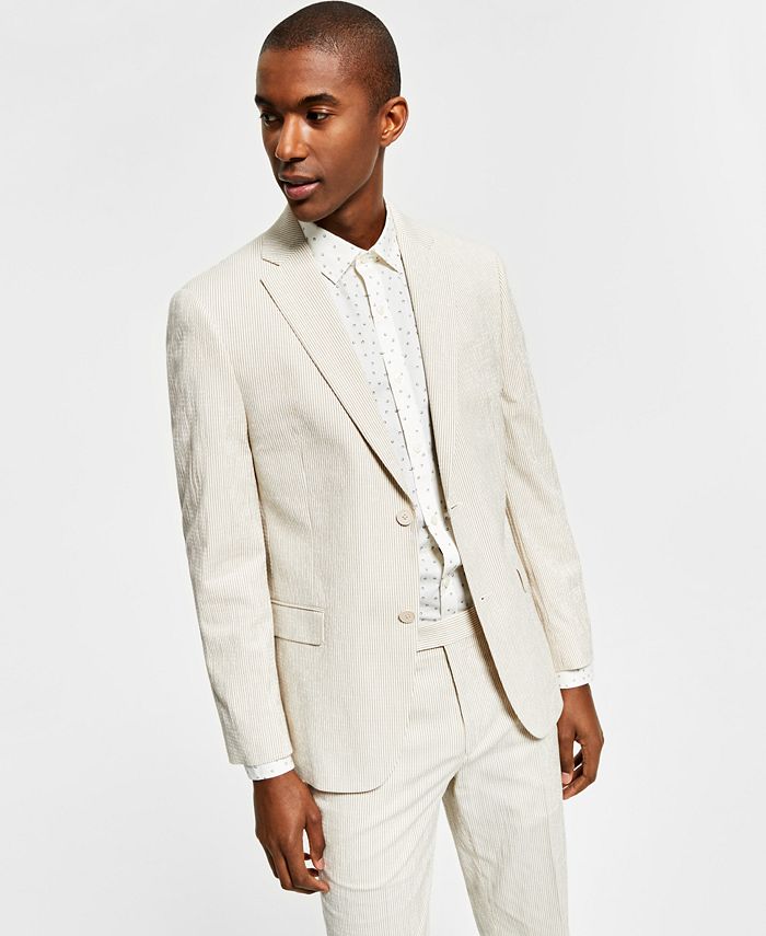 Alfani Men's Slim-Fit Seersucker Stripe Suit Jacket, Created for Macy's ...