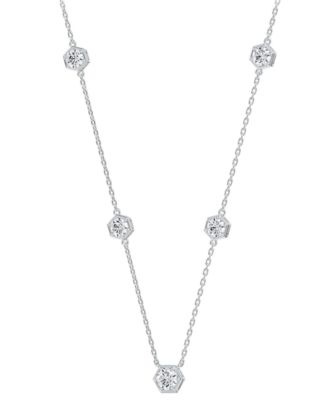 Diamond Honeycomb Station Statement Necklace (7/8 ct. t.w.) in 14k White or Yellow Gold, 16" + 2" extender