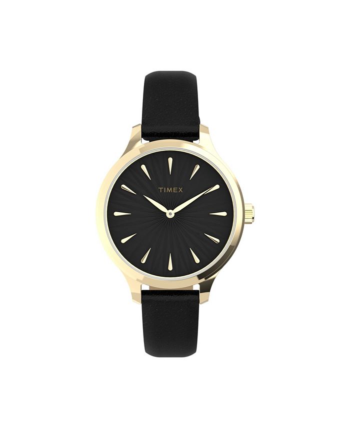 Timex leather sale strap watch women's