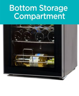 24 Bottle Wine Fridge, Compressor Cooling Wine Cooler Refrigerator with Interior Light