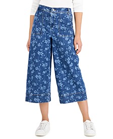 Printed Culotte Jeans, Created for Macy's