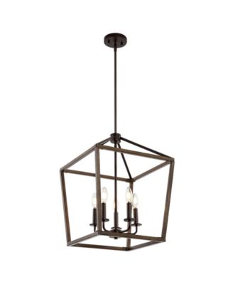 Oria 5-Light Iron Farmhouse Industrial Lantern LED Pendant
