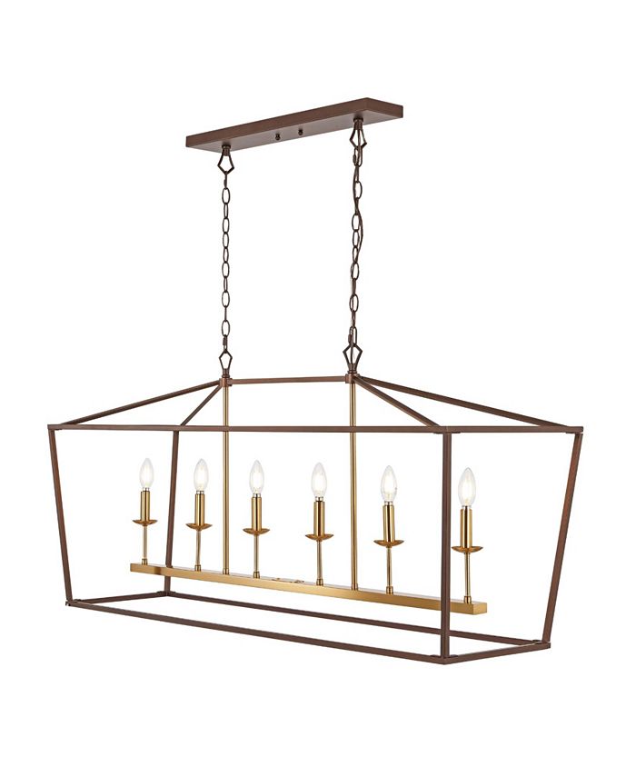 Jonathan Y Pagoda Linear 6 Bulb Classic Traditional LED Pendant