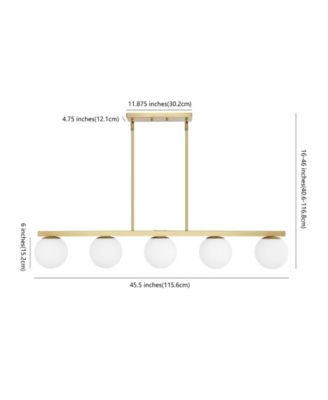 Luca Parisian 5-Light Modern Glam Iron Globe Linear LED Pendant