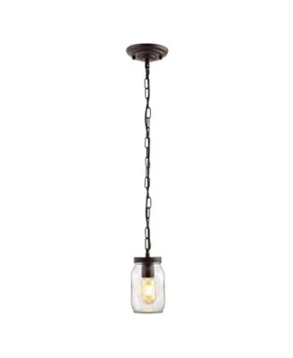 Gaines 1-Light Farmhouse Industrial Iron Mason Jar LED Pendant