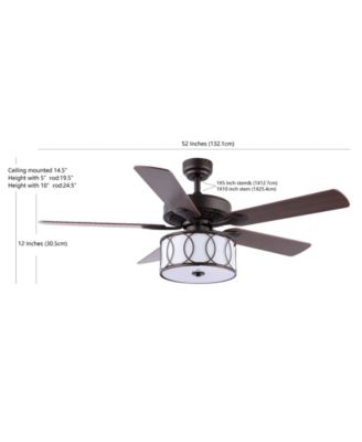 Circe 3-Light Transitional Glam Drum Shade LED Ceiling Fan with Remote