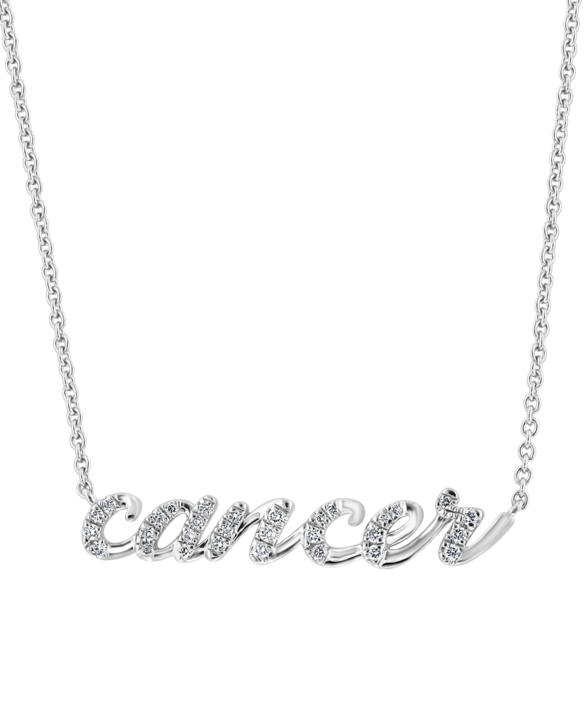 Effy Diamond Zodiac Cancer 18" Pendant Necklace (1/10 ct. t.w.) in Sterling Silver - Sterling Silver