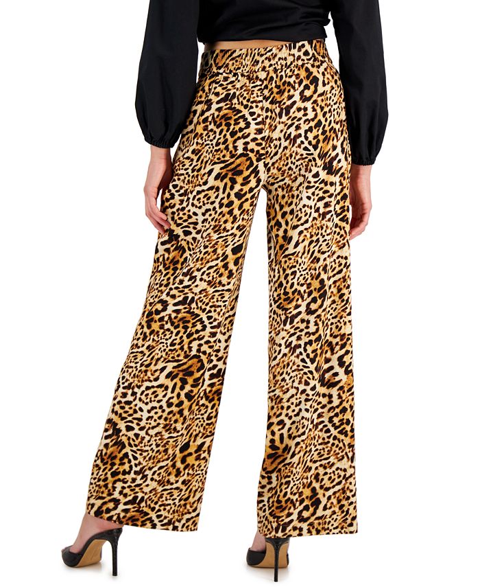 INC International Concepts Women's Cheetah-Print Wide-Leg Pull-On Pants ...