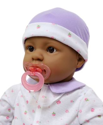 La Baby Hispanic 20" Soft Body Baby Doll Purple Outfit