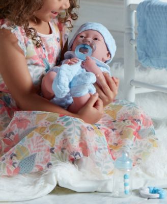 La Newborn 15" Real Boy Baby Doll Blue Knit Outfit