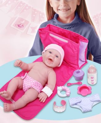 La Newborn 13" Smiling Baby Doll 10 Pcs Diaper Bag Gift Set