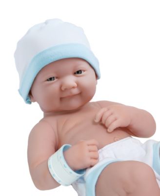 La Newborn Nursery 14" Smiling Baby Doll 8 Pcs Blue Gift Set