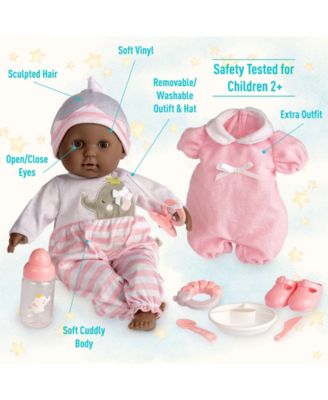 Berenguer Boutique 15" African American Baby Gift Set, 11 Pieces