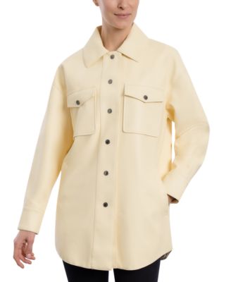 BCBGeneration Faux-Leather Shirt Jacket 