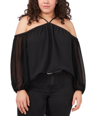1.STATE - Trendy Plus Size Cold-Shoulder Blouse