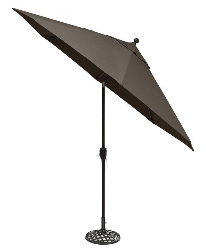 Agio Chateau Outdoor 11' Push Button Tilt Umbrella with Base with