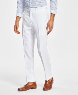 skinny fit linen pants