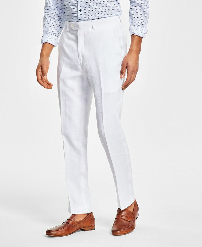Bar III Men's Slim-Fit Linen Suit Pants, Created for Macy's & Reviews ...
