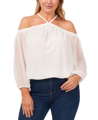 1.STATE - Trendy Plus Size Cold-Shoulder Blouse