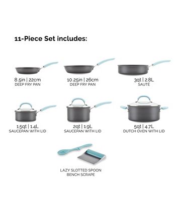 Rachael Ray Create Delicious 11pc Hard Anodized Nonstick Cookware, Teal in  the Cooking Pans & Skillets department at
