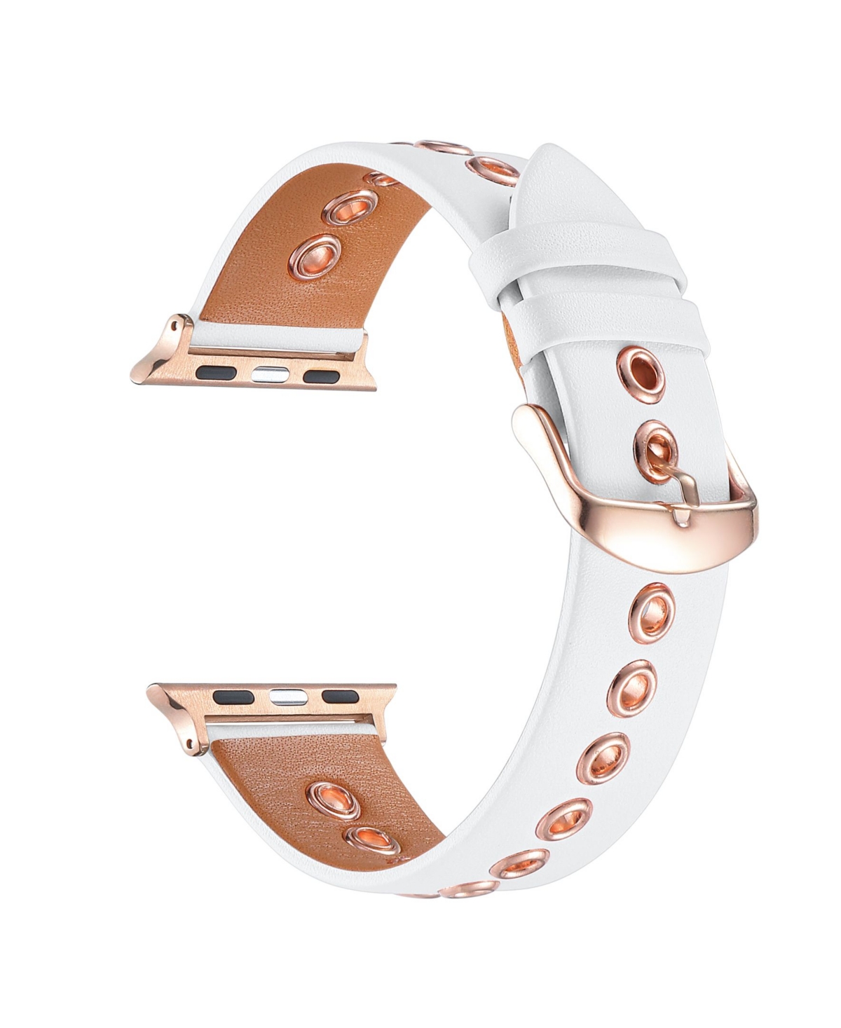Posh Tech Morgan Genuine Leather Band for Apple Watch 44,45,46,49mm - Rose Gold Plated
