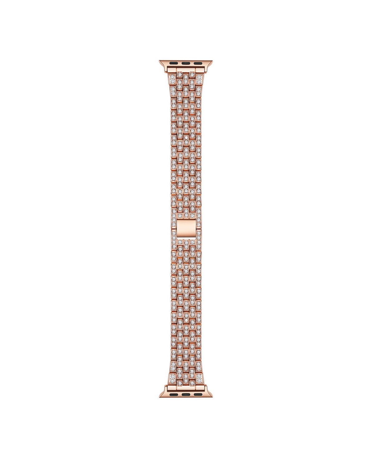 Chantal Rose Gold Plated Stainless Steel Alloy and Rhinestone Link Band for Apple Watch, 42mm-44mm - Rose Gold Plated